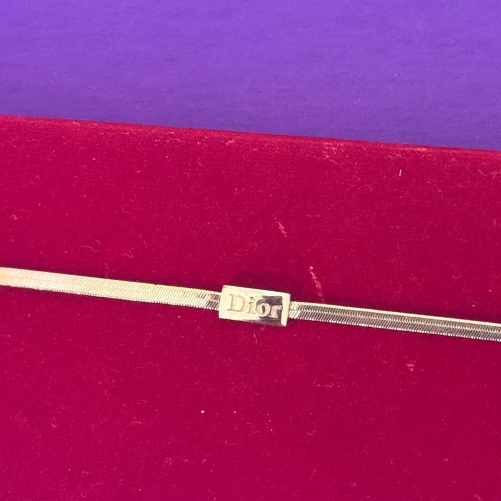 Dior Silver Tone Bracelet Dior Logo Beautiful - Picture 12 of 13